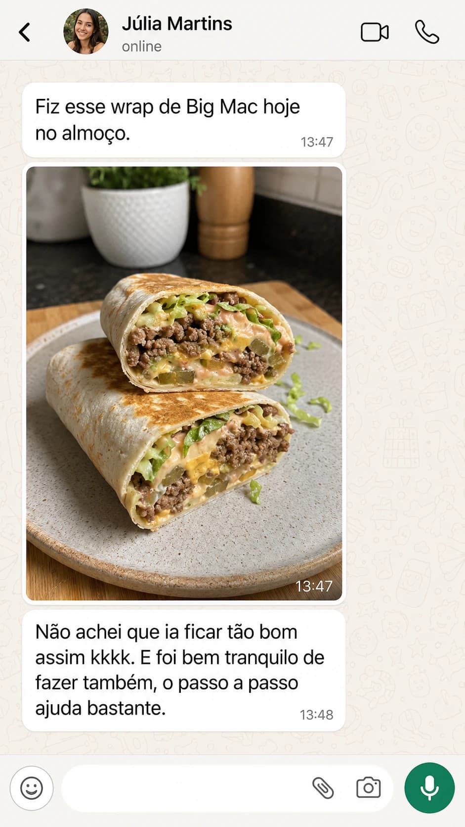 Depoimento de uma aluna — resultado 1